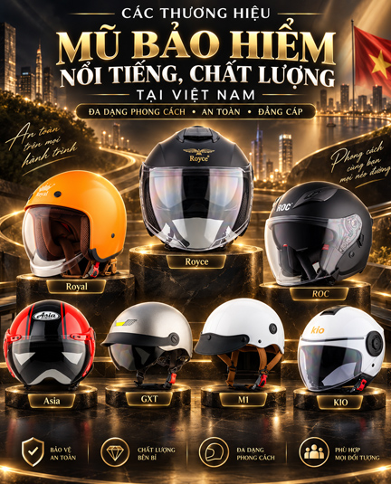 Tổng hợp các thương hiệu mũ bảo hiểm uy tín tại việt nam