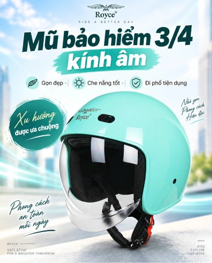 Mũ bảo hiểm 3/4 kính âm là gì? Nên mua loại nào