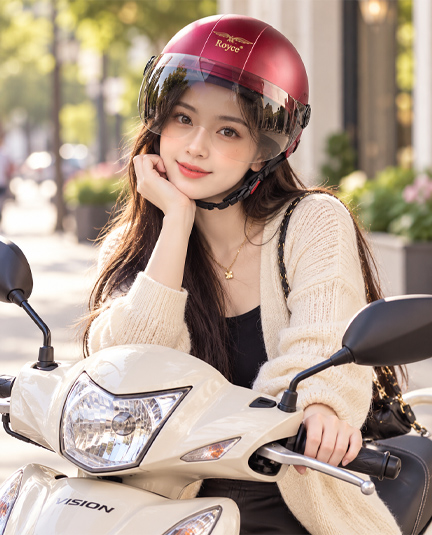 5 mũ bảo hiểm nửa đầu có kính cho nữ tốt nhất