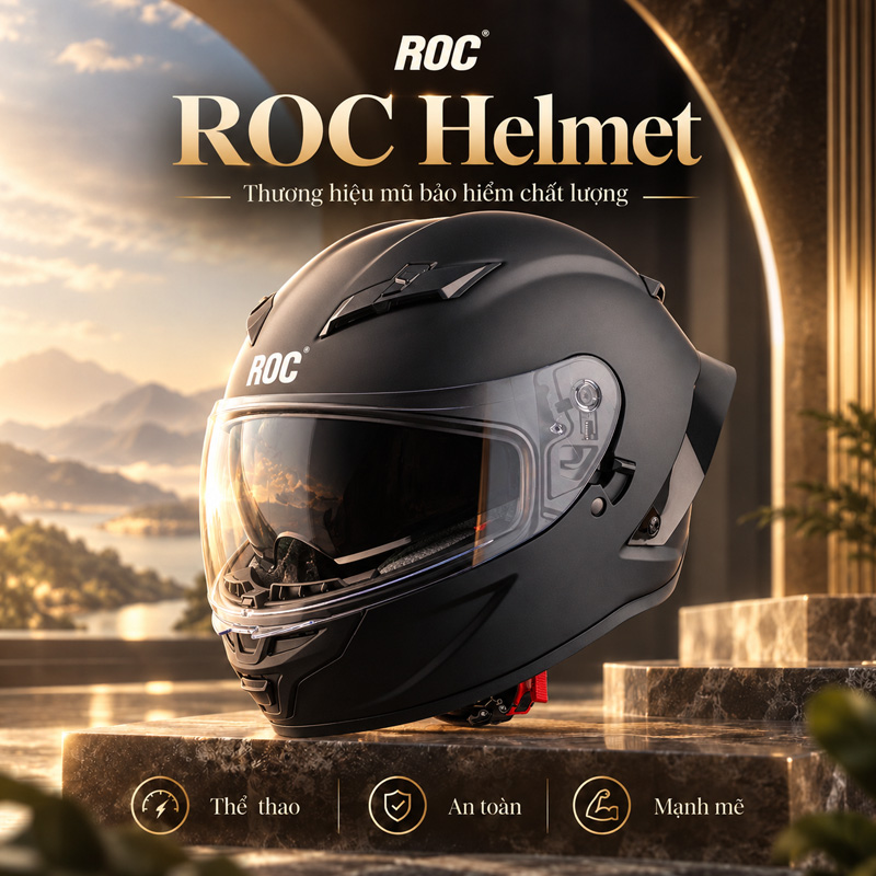 Các thương hiệu mũ bảo hiểm gồm có ROC Helmet