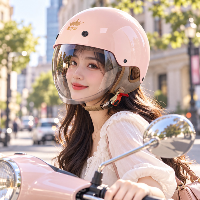 Mũ bảo hiểm nửa đầu có kính cho nữ M239