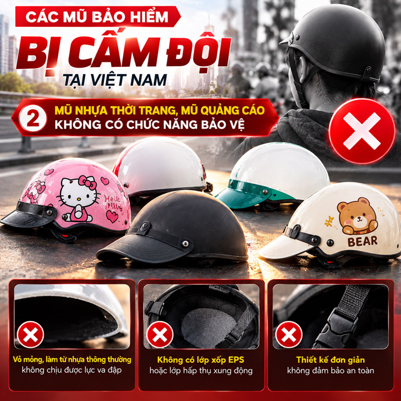 Mũ nhựa thời trang, mũ quảng cáo không có chức năng bảo vệ
